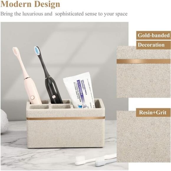 Resin Toothbrush Holder Electric Toothbrush Holder Storage Stand Organizer - Picture 2 of 7